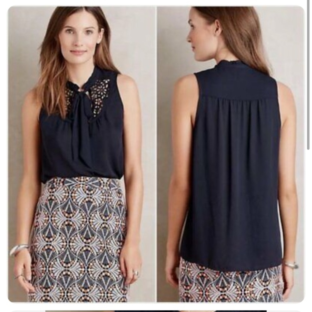 Anthropologie Maeve Luca Tie-neck blouse